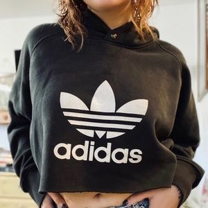 Vintage 90s Adidas Cropped Hoodie, size med/lg